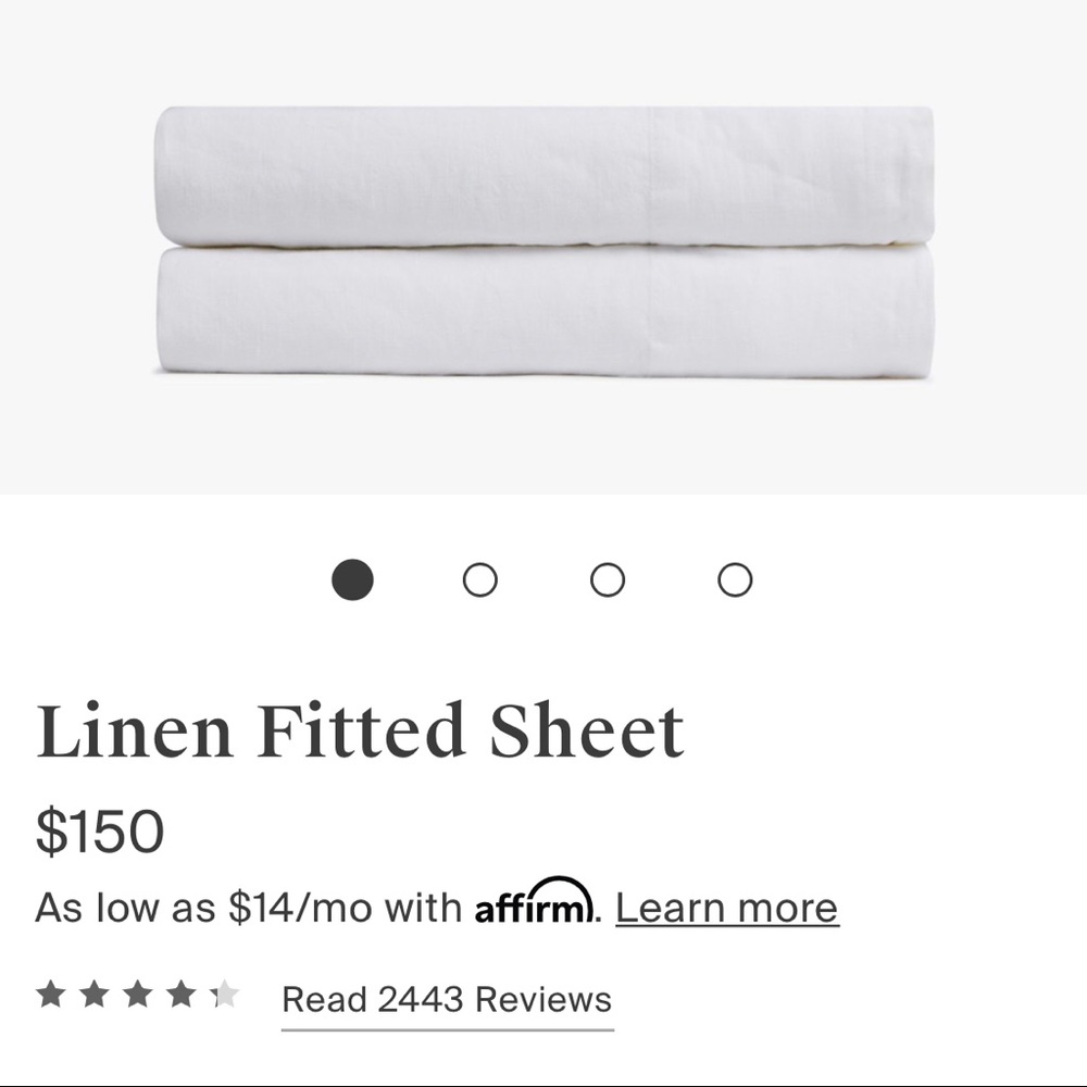 Parachute Linen Fitted Sheet, King size, white